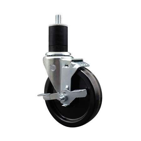 Service Caster 5'' Phenolic Swivel 1-3/4'' Expanding Stem Caster with Brake SCC-EX20S514-PHR-TLB-134